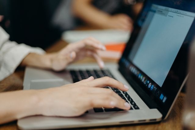 person using a laptop