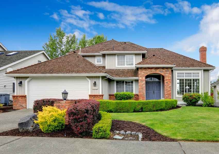 exterior of a residential property with a two car garage